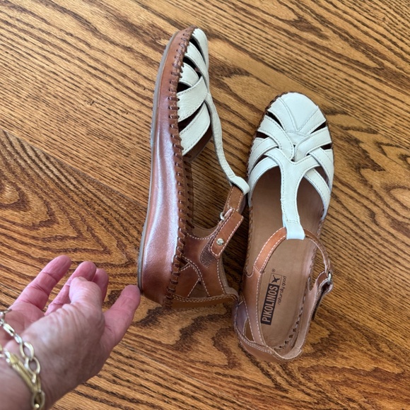 Pikolinos size 38 (8), white and cognac - Picture 2 of 7